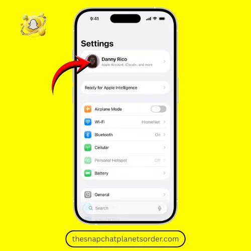 Step 2: Tap on Your Name