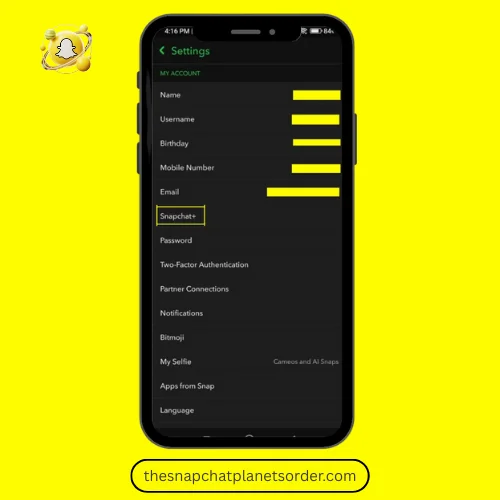 Find the Snapchat+ Option